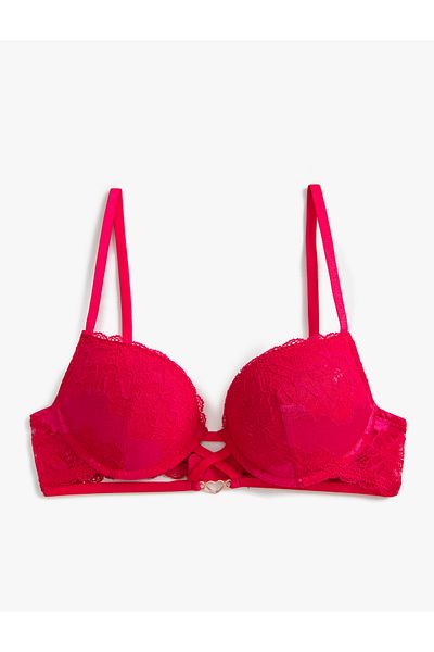 Koton Push-Up-BH mit gepolsterten Spitzenbügeln und Metallaccessoires