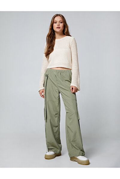 Koton Crop T-Shirt μακρυμάνικο Crochet λαιμόκοψη