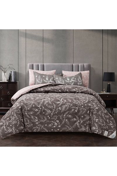 Donetella طقم لحاف مطبوع خفيف الوزن، 4 قطع، مقاس فردي 170 × 230 سم