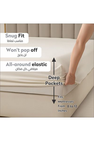 Donetella Fitted Sheet - Fits 120x200 Cm Single Size 2 Pcs - 30 Cm Deep Pocket