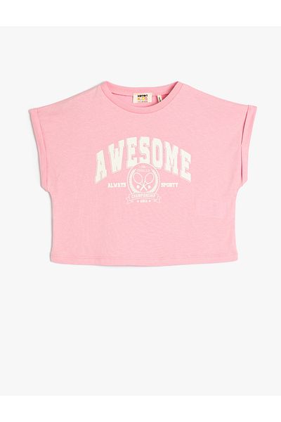 Koton Cotton Oversize Short Sleeve T-Shirt - Licensed, Crew Neck