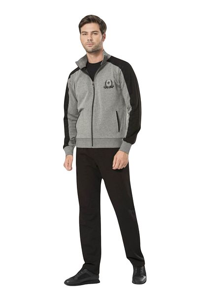 Pierre Cardin Men's Stand Collar Zippered Bottom Top Pocket Tracksuit Set