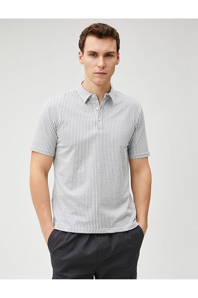 Koton Tričko Polo s krátkým rukávem Bavlna se zapínáním na knoflíky