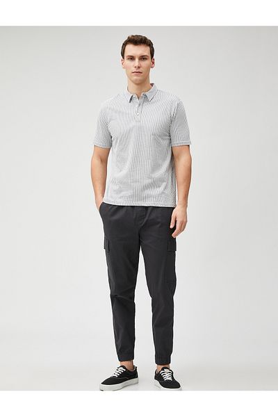 Koton Tričko Polo s krátkým rukávem Bavlna se zapínáním na knoflíky