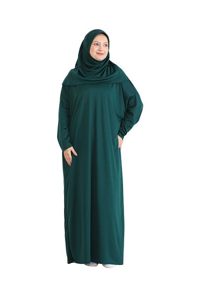 Modish Group Prayer Dress Scarf Prayer Rug Rosary Set, Islamic Clothing Suit Ferace Turban Shawl