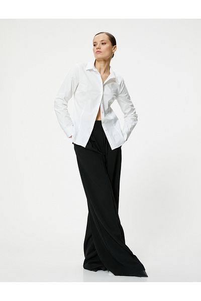 Koton Μακρυμάνικο πουκάμισο με κουμπιά Slim Fit