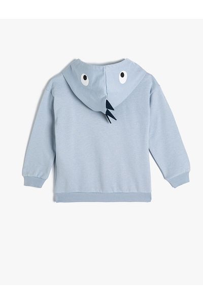 Koton Hooded Sweatshirt Zippered Kangaroo Pocket Cotton