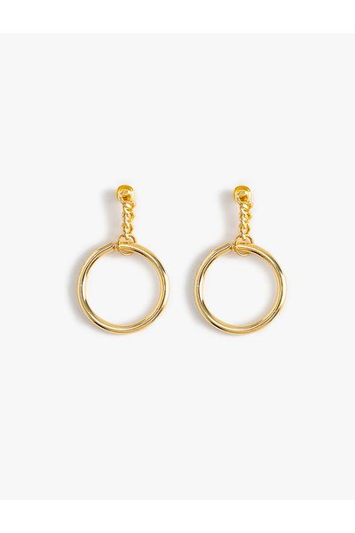 Koton Earrings Dangle Chain Detailed Geometric Shaped