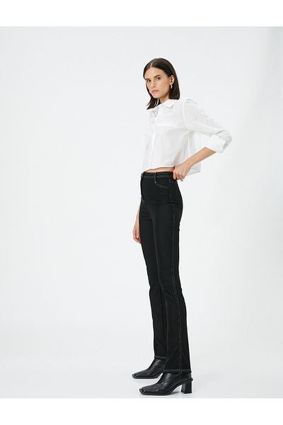 Koton Pantaloni Pipe Slim Fit Buzunar normal în talie