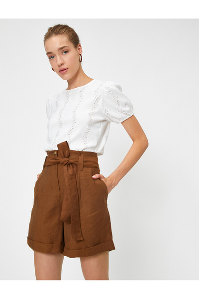 Koton Γυναικείο καφέ σορτς & βερμούδες
