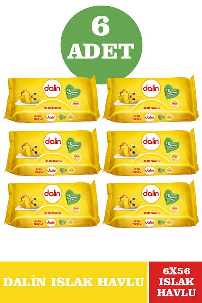 Dalin 56 Sheets of Wet Towels - 6 Pieces