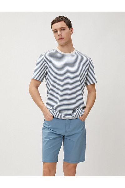 Koton Βαμβακερό σορτς Gabardine - Pale Effect and Button