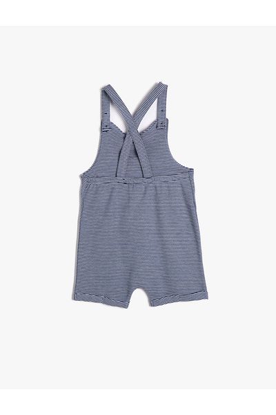 Koton Jumpsuit-Salopet-Applikation, detaillierter verstellbarer Riemen