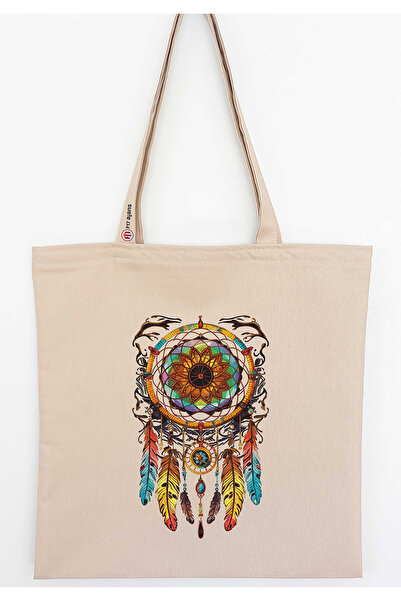 F17 Ajans Düş Dreamcatcher με τύπωμα Λινό υφασμάτινο τσαντάκι