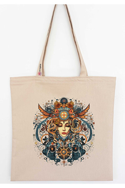 F17 Ajans Bohemian με τύπωμα λινό υφασμάτινο τσαντάκι