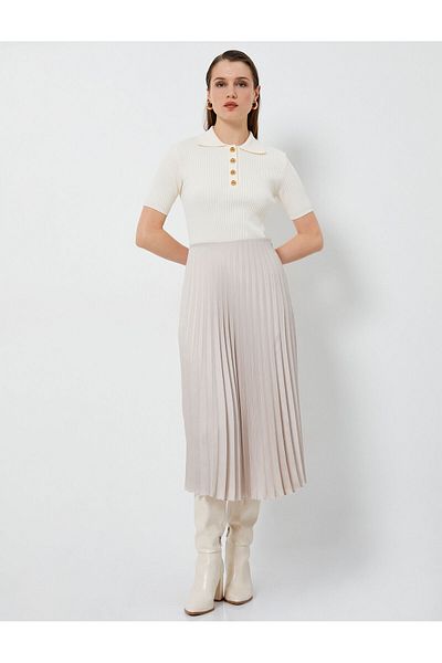 Koton Knitwear Sweater Polo Neck Buttoned Short Sleeve