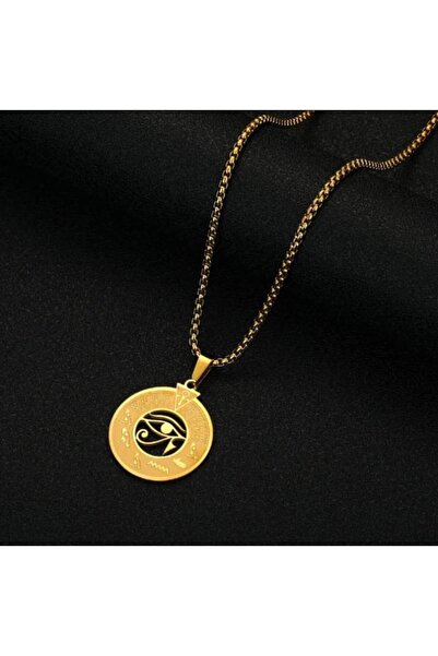 Alsade RA Horus Ankh Herşeyi Gören Göz Çelik Kolye