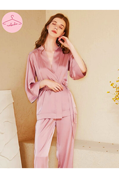 naboda Kadın şık tasarım pembe gecelik