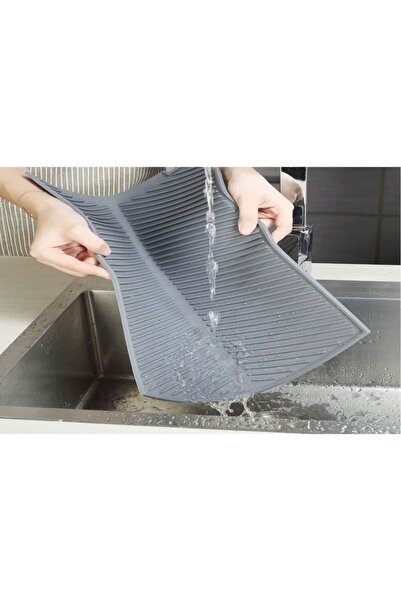 Saint Belisama Kitchen Bathroom Sink Grey Dish Mat Water Trap Organizer Anti-Slip Base Organizer