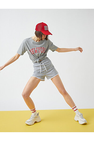 Koton Μίνι Σορτς Δέσιμο στη μέση Σωληνώσεις