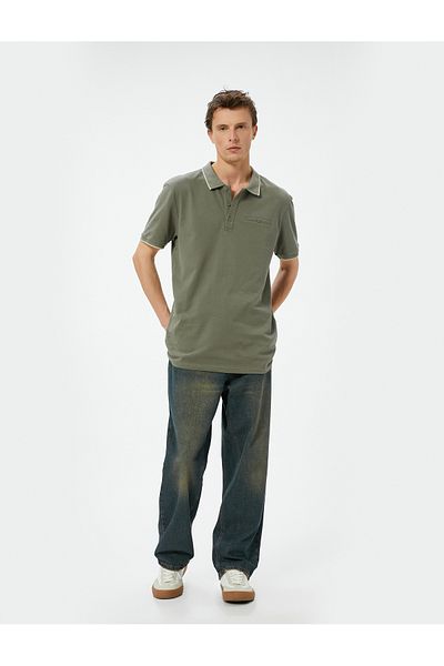 Koton Slim Fit Polo Collar Buttoned Piping T-Shirt