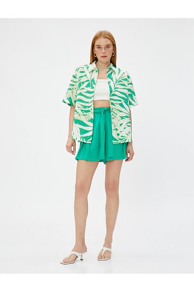 Koton Tropical Patterned Shirt Short Sleeve Relax Fit