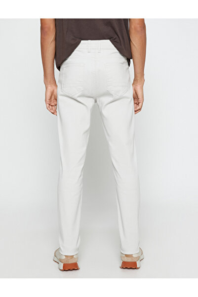 Koton Basic Gabardine Trousers Slim Fit Button Detailed Pocket