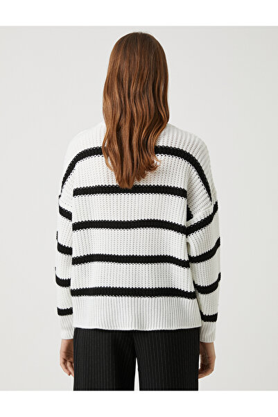 Koton Oversize Knitwear Sweater Relax Fit Turtleneck Cashmere Textured