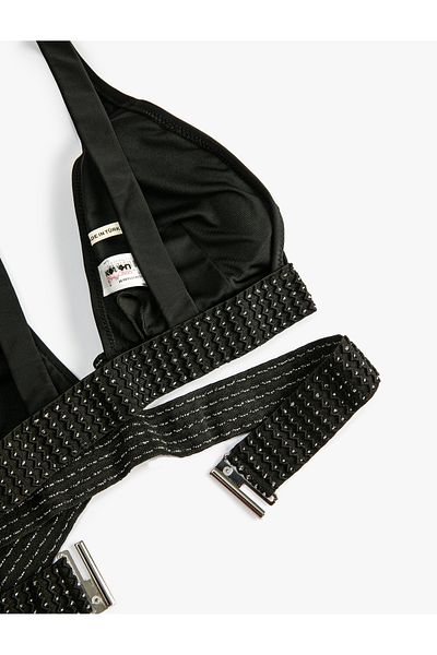 Koton Bralette Μπικίνι Τοπ Κέντημα Τρίγωνο Σταυρό