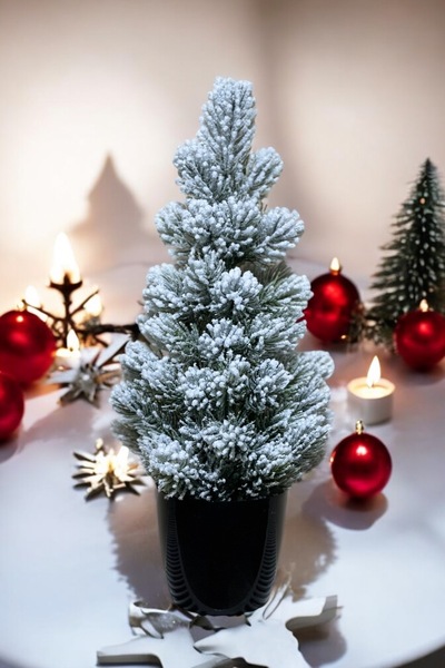BotaniFicus Kar Desenli Yılbaşı Çam Ağacı 42 cm