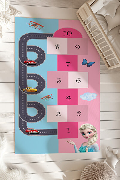 Homiko Kız Erkek İkiz Odası Desenli Çocuk ve Bebek Odası Dekoratif Halı TLH-116