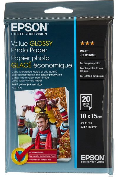 EPSON Value Glossy Photo Paper - 10x15cm - 20 sheets