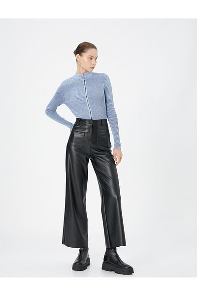Koton Cardigan cu fermoar guler înalt Camisole cu mânecă lungă