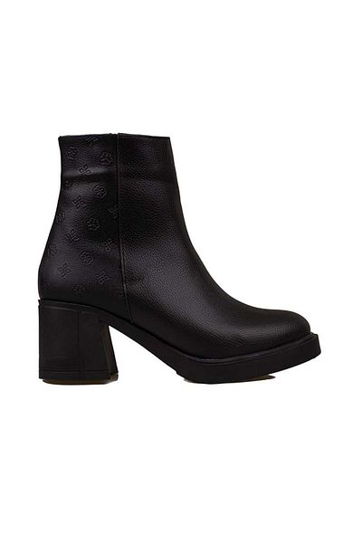 Pierre Cardin Γυναικείες μπότες casual μαύρες με χοντρό τακούνι από καουτσούκ