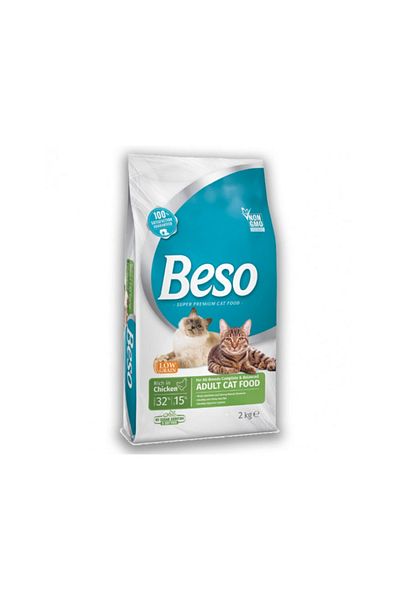 Beso طعام جاف كامل ومتوازن غني بالدجاج للقطط البالغة - 2 كجم