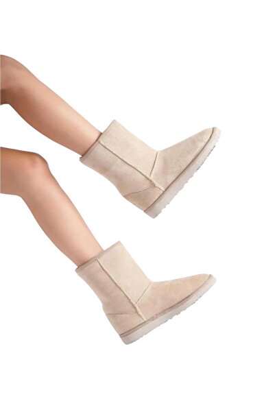 NILOO Γυναικείες μπότες μεσαίου μήκους Shearling κάτω από το γόνατο