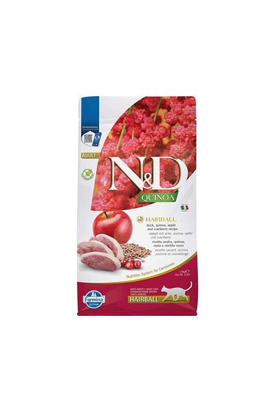 Farmina N&D Quinoa Hairball Duck Adult Cat Dry Food - 1.5 kg