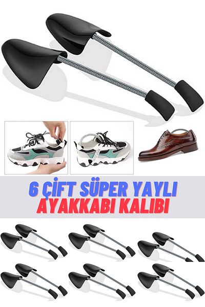 Merva 6 Pairs of Spring Shoe Molds, Durable, Compatible with All Shoes, Flexible Spring System