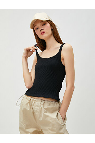 Koton Βαμβακερό εσώρουχο με λουράκι με ραβδώσεις