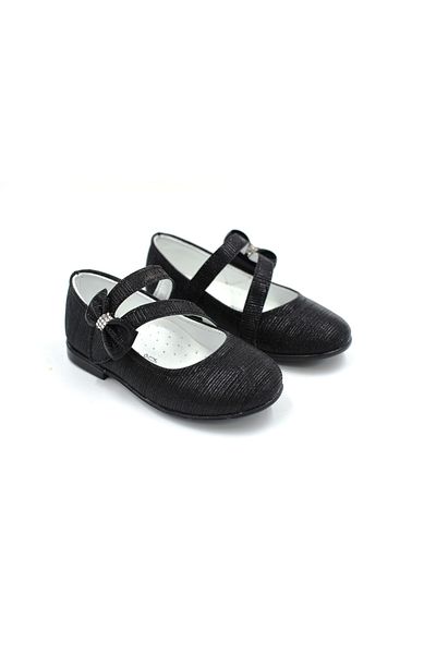 BEYAZ (Ortaç Kids) Balerini ortopedici pentru fete cu talpă anti-alunecare cu velcro NEGRU