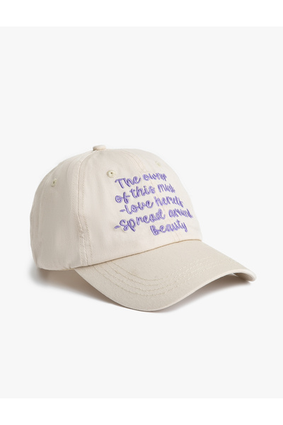 Koton Slogan Embroidered Cap Hat