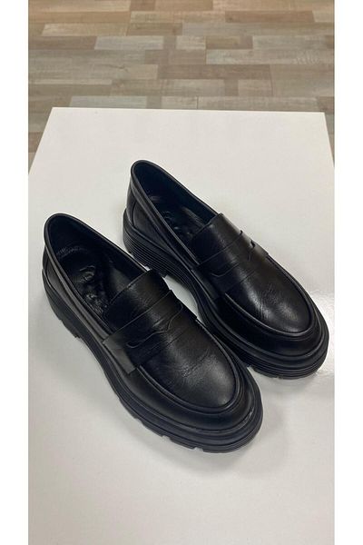 Hermones Julia Genuine Leather Black Anatomical Women's Loafer