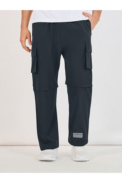 Styli Cargo Pocket Oversized Woven Athleisure Pants with Badge