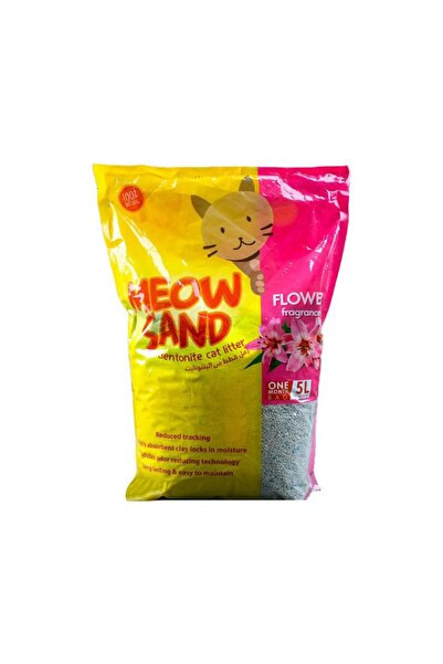 Meow Sand رمل قطط برائحة زهرة البنتونيت - 5 لتر