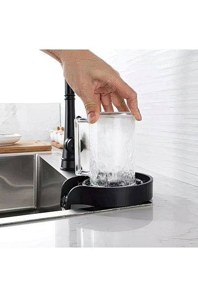 Natural High Pressure Automatic Cup Washing Apparatus Quick Mug Rinser For Kitchen Sinks