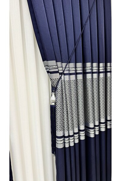 Fon Dünyası Синьо-срібна однокрила панель-штора