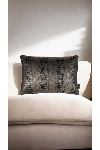 LUX VIE Perna Tesuta Tesatura 35x50 Cm Leopard Negru Fata de Perna