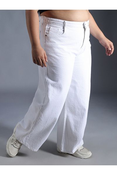 High Star By Styli Plus Size Relaxed Fit Pure Cotton High Rise Jeans