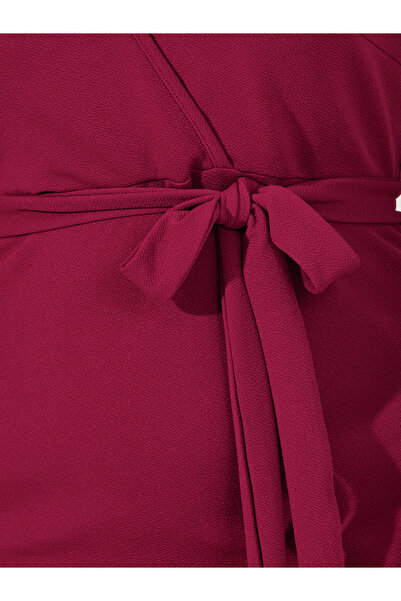 Styli Plus Size Tie Belt Wrap Front Maxi Dress