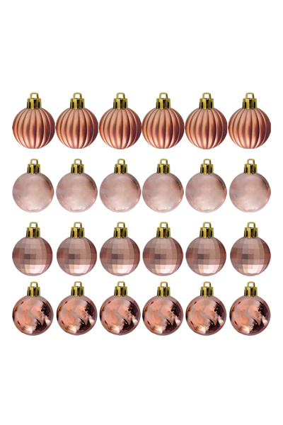 TİFOYS Set de decorațiuni de bronz de lux pentru brad de Crăciun, 24 de bucăț...